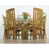 1.5m Reclaimed Teak Flute Root Circular Dining Table with 6 Santos Chairs - 2