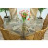 1.5m Reclaimed Teak Flute Root Circular Dining Table with 6 Santos Chairs - 1