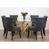 1.5m Java Root Circular Dining Table with 6 Dove Grey Windsor Ring Back Dining Chairs  - 2
