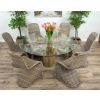 1.5m Reclaimed Teak Flute Root Circular Dining Table with 6 Stackable Zorro Chairs - 2
