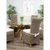 1.5m Reclaimed Teak Root Circular Dining Table with 6 Latifa Chairs  - 3