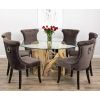1.5m Java Root Dining Table with 6 Velveteen Ring Back Dining Chairs - 1