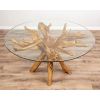 1.5m Reclaimed Teak Root Circular Dining Table with 6 Donna Armchairs - 7