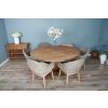 1.8m Reclaimed Teak Character Dining Table with 6 Scandi Armchairs - 0