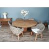 1.8m Reclaimed Teak Character Dining Table with 6 Scandi Armchairs - 4