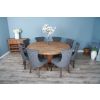 1.8m Reclaimed Teak Character Dining Table with 8 Windsor Ring Back Chairs - 3