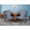 1.8m Reclaimed Teak Character Dining Table with 8 Windsor Ring Back Chairs - 4