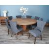 1.8m Reclaimed Teak Character Dining Table with 8 Windsor Ring Back Chairs - 7