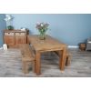 1.8m Reclaimed Teak Taplock Dining Table with 2 Backless Benches - 0