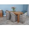 1.8m Reclaimed Teak Taplock Dining Table with 6 Riviera Chairs - 7