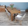 1.8m Reclaimed Teak Taplock Dining Table with 6 Scandi Armchairs - 2