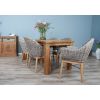 1.8m Reclaimed Teak Taplock Dining Table with 6 Scandi Armchairs - 3