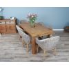 1.8m Reclaimed Teak Taplock Dining Table with 6 Scandi Armchairs - 4