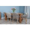 1.8m Reclaimed Teak Taplock Dining Table with 6 Scandi Armchairs - 6