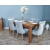 1.8m Reclaimed Teak Taplock Dining Table with 6 Windsor Ring Back Chairs  - 4
