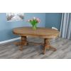 1.8m Reclaimed Teak Oval Pedestal Dining Table with 6 Riviera Chairs - 9