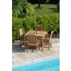 1m Teak Square Fixed Table with 4 Marley Chairs - 2