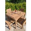 1m Teak Square Fixed Table with 4 Marley Chairs - 4