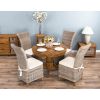 1m Reclaimed Teak Circular Pedestal Dining Table with 4 Latifa Dining Chairs - 0
