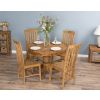 1m Reclaimed Teak Circular Pedestal Dining Table with 4 Santos Dining Chairs - 0
