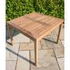 1m Teak Square Fixed Table with 4 Kiffa Folding Armchairs - 10