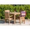 1m Teak Square Fixed Table with 4 Marley Chairs - 9
