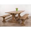 2m Reclaimed Teak Dinklik Dining Table With 2 Backless Benches - 1