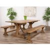 2m Reclaimed Teak Dinklik Dining Table With 2 Backless Benches - 2