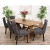 2m Reclaimed Teak Dinklik Dining Table with 1 Backless Bench & 5 Windsor Ring Back Chairs    - 1