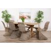 2m Reclaimed Teak Dinklik Dining Table with 1 Backless Bench & 5 Stacking Zorro Chairs    - 0