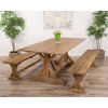 2m Reclaimed Teak Dinklik Dining Table With 2 Backless Benches - 0