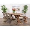 2m Reclaimed Teak Dinklik Dining Table with 1 Backless Bench & 3 Stackable Zorro Chairs    - 0