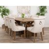 2m Reclaimed Teak Dinklik Dining Table with 8 Windsor Ring Back Chairs    - 1