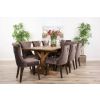 2m Reclaimed Teak Dinklik Dining Table with 8 Velvet Ring Back Chairs    - 1