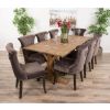 2m Reclaimed Teak Dinklik Dining Table with 8 Velvet Ring Back Chairs    - 0