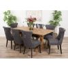 2m Reclaimed Teak Dinklik Dining Table with 8 Dove Grey Windsor Ring Back Chairs    - 0