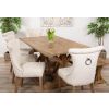 2m Reclaimed Teak Dinklik Dining Table with 1 Backless Bench & 5 Windsor Ring Back Chairs    - 1