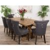 2m Reclaimed Teak Dinklik Dining Table with 1 Backless Bench & 5 Windsor Ring Back Chairs    - 0