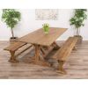 2m Reclaimed Teak Dinklik Dining Table With 2 Backless Benches - 3