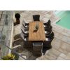 2m Reclaimed Teak Outdoor Open Slatted Cross Leg Table with 8 Donna Armchairs - 4