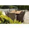 2m Reclaimed Teak Outdoor Open Slatted Cross Leg Table with 8 Donna Armchairs - 3