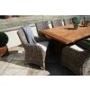 2m Reclaimed Teak Outdoor Open Slatted Cross Leg Table with 8 Donna Armchairs - 5