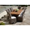 2m Reclaimed Teak Outdoor Open Slatted Cross Leg Table with 8 Latifa Chairs - 0