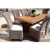 2m Reclaimed Teak Outdoor Open Slatted Cross Leg Table with 8 Latifa Chairs - 3
