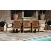2m Reclaimed Teak Outdoor Open Slatted Cross Leg Table with 8 Marley Armchairs - 2