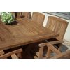 2m Reclaimed Teak Outdoor Open Slatted Cross Leg Table with 8 Marley Armchairs - 3