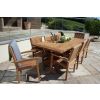 2m Reclaimed Teak Outdoor Open Slatted Cross Leg Table with 8 Marley Armchairs - 1