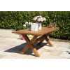 2m Reclaimed Teak Outdoor Open Slatted Cross Leg Table with 2 Backless Benches & 2 Donna Armchairs - 6
