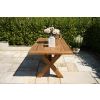 2m Reclaimed Teak Outdoor Open Slatted Cross Leg Table with 8 Donna Armchairs - 8