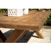 2m Reclaimed Teak Outdoor Open Slatted Cross Leg Table with 8 Latifa Chairs - 5